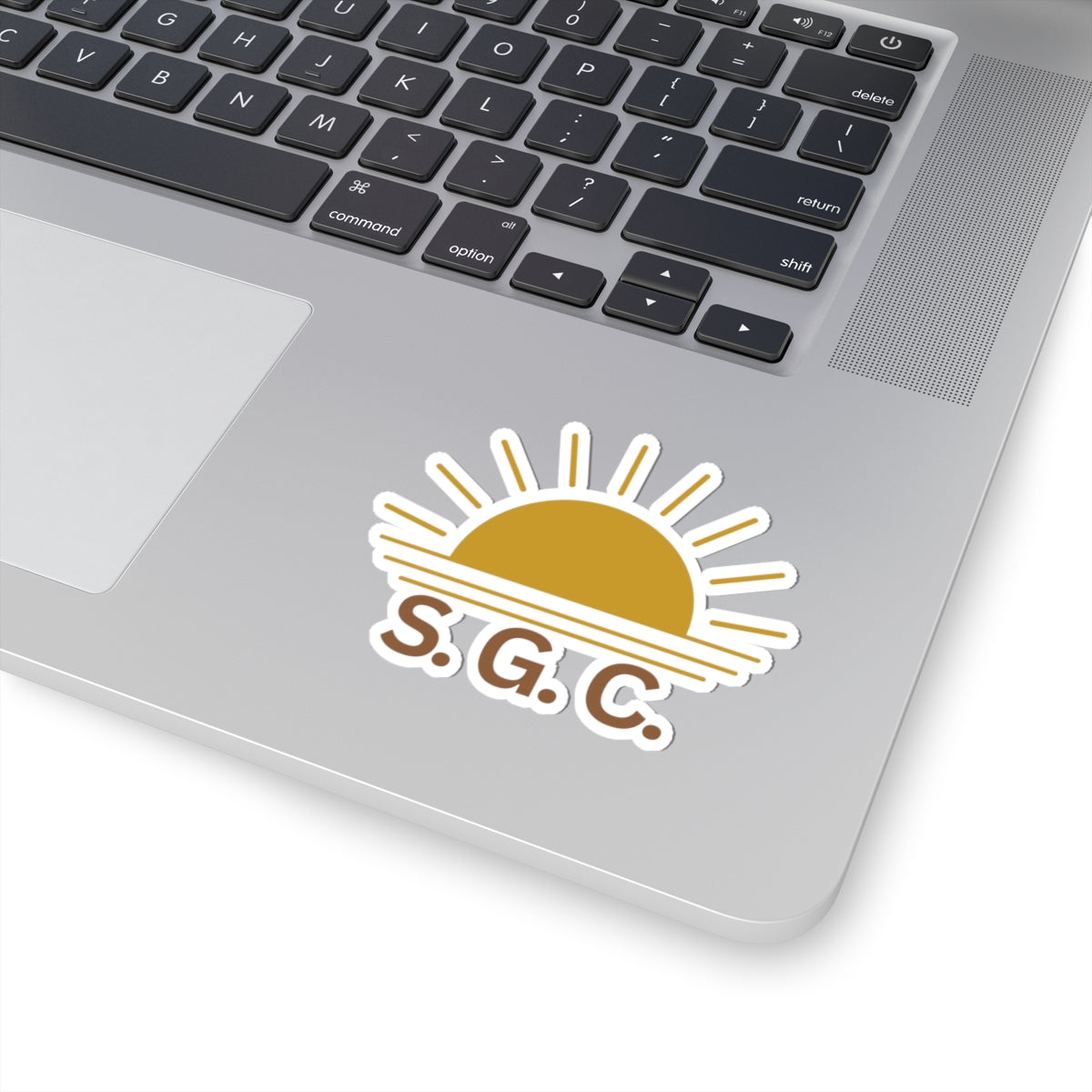 Salty Girls Club Sunrise Kiss-Cut Sticker — Retro Golden Sun Decal