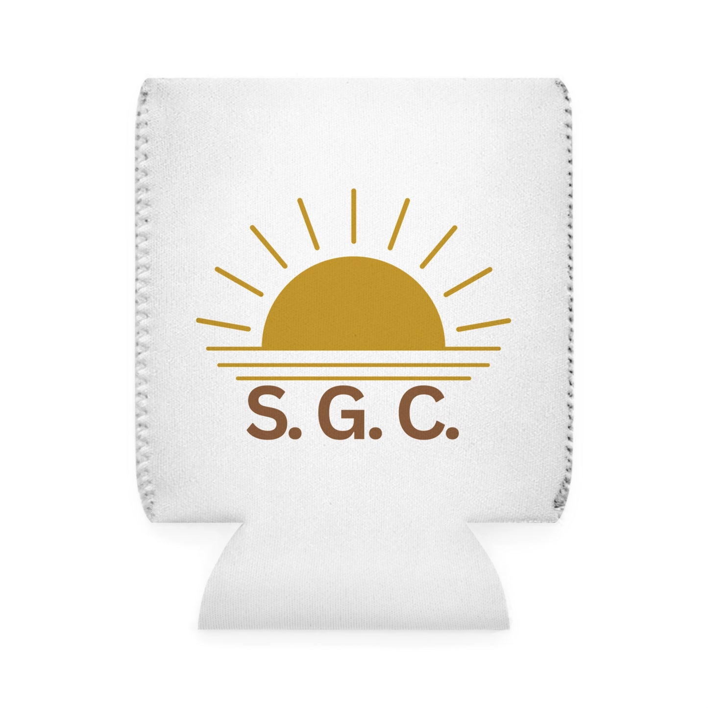 Salty Girls Club Sunset Can Cooler Sleeve — Retro Sunrise Neoprene Drink Sleeve