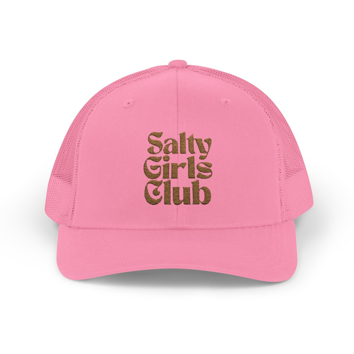 Salty Girls Club Pink Trucker Cap — Embroidered Snapback