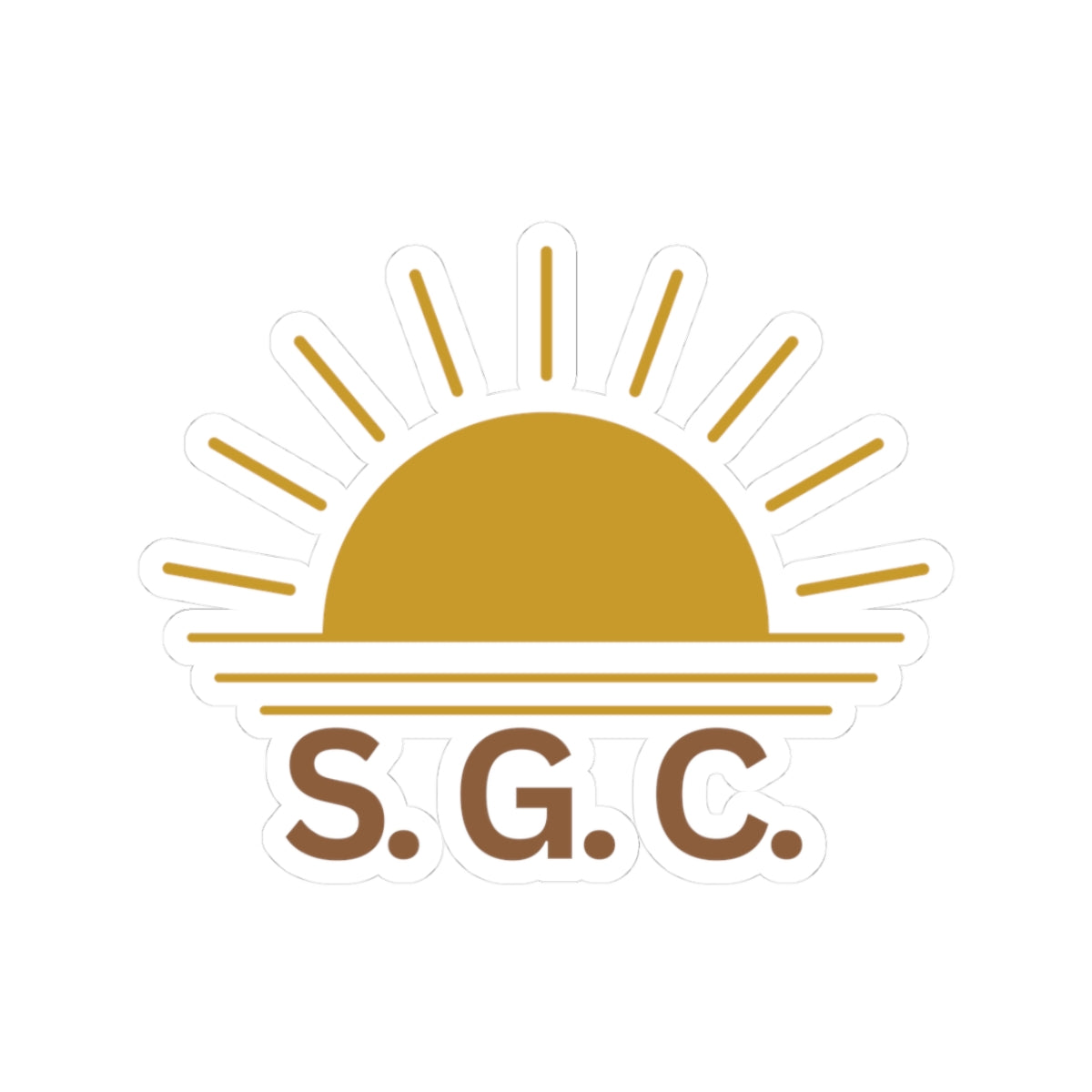 Salty Girls Club Sunrise Kiss-Cut Sticker — Retro Golden Sun Decal