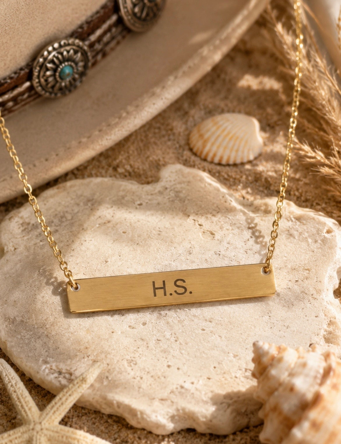 Personalized Bar Necklace — Custom Engraved Name | Rose Gold, Gold & Silver