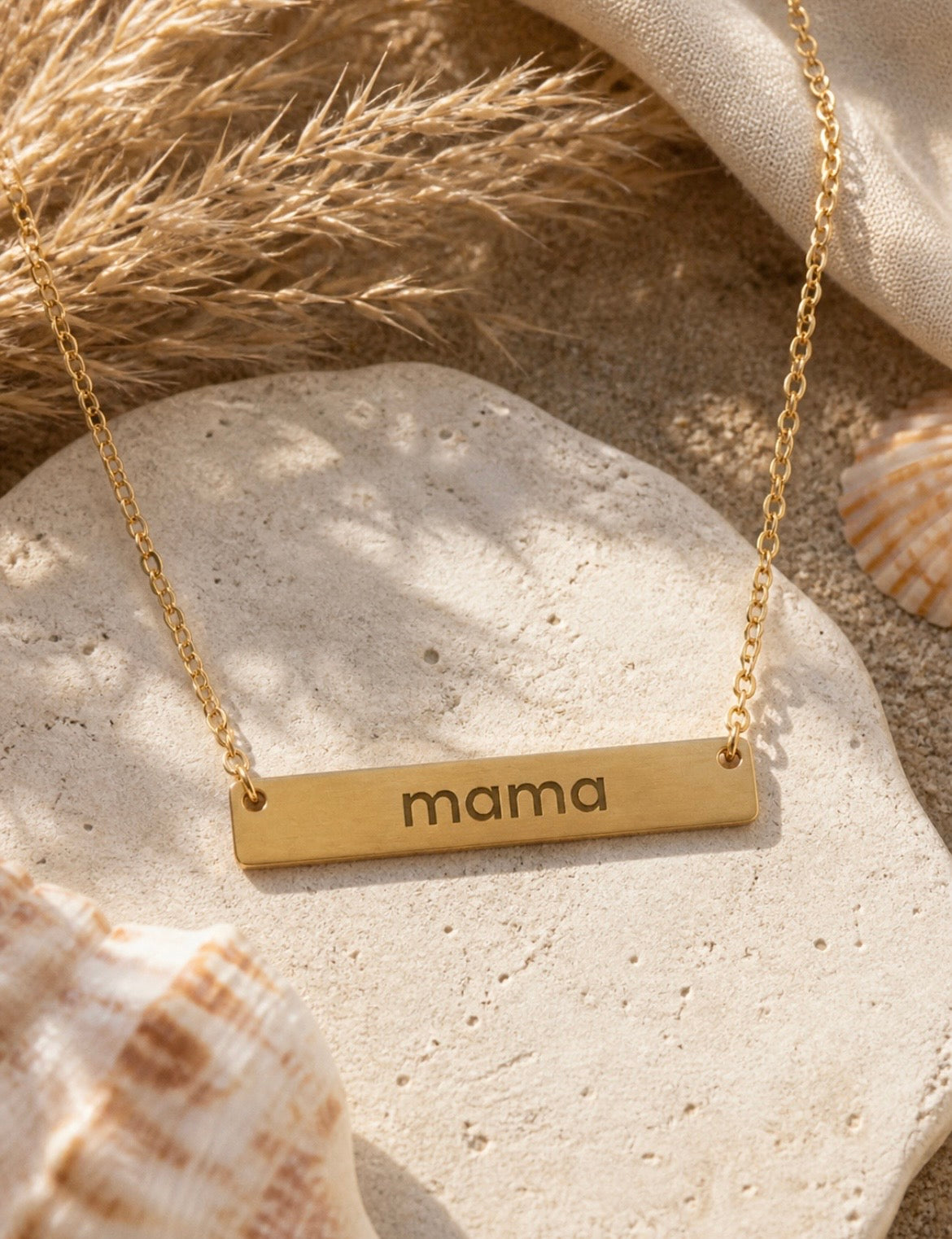 Personalized Bar Necklace — Custom Engraved Name | Rose Gold, Gold & Silver