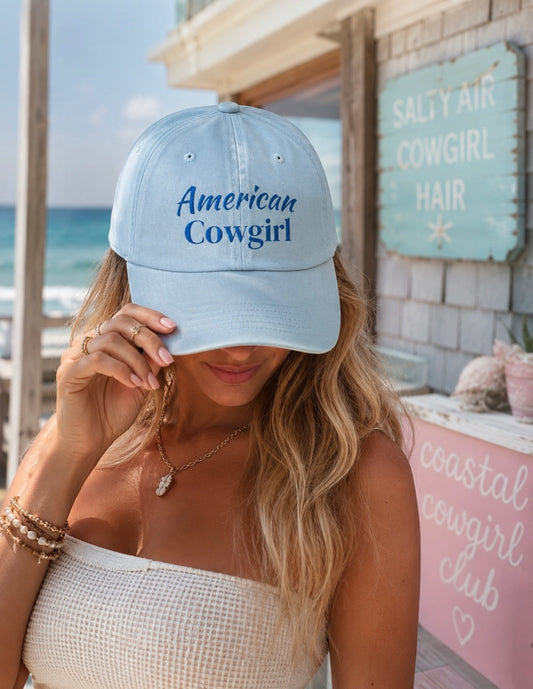 American Cowgirl Dad Cap | Embroidered Western Baseball Hat | Salty Spur