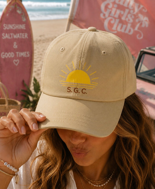 Salty Girls Club Minimalist Dad Hat — Sunrise Logo Baseball Cap