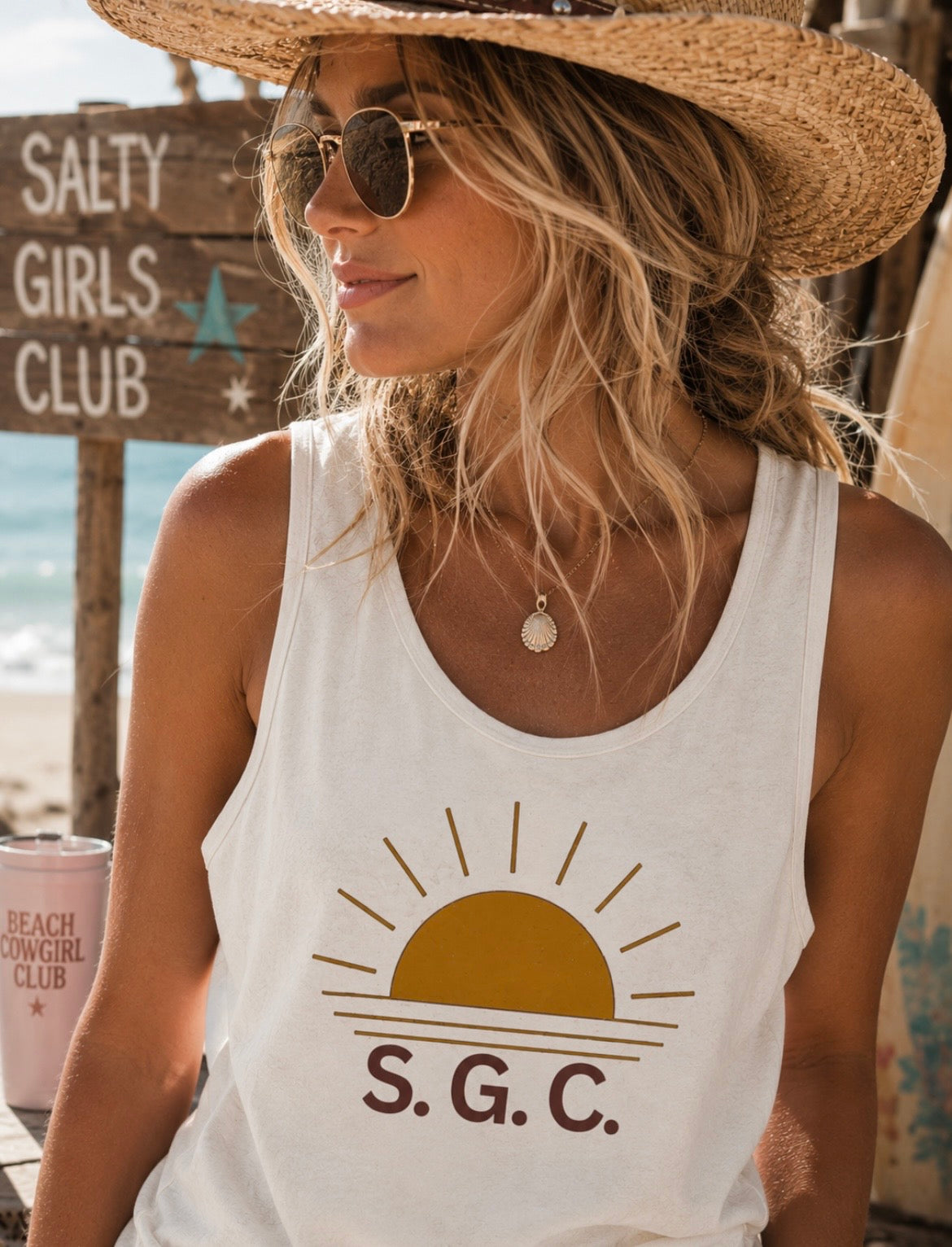 Sunrise Salty Girls Club Tank — Golden Hour