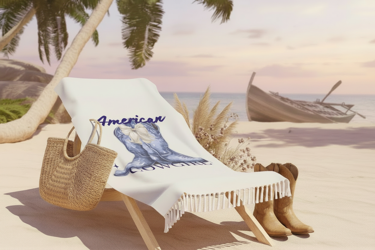 Fringe Towel in Folding Chair Scene